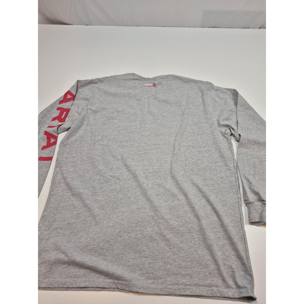 Ariat FR Shirt Mens Large Gray Long Sleeve Pocket Flame Resistant Tee Workwear - Picture 7 of 12
